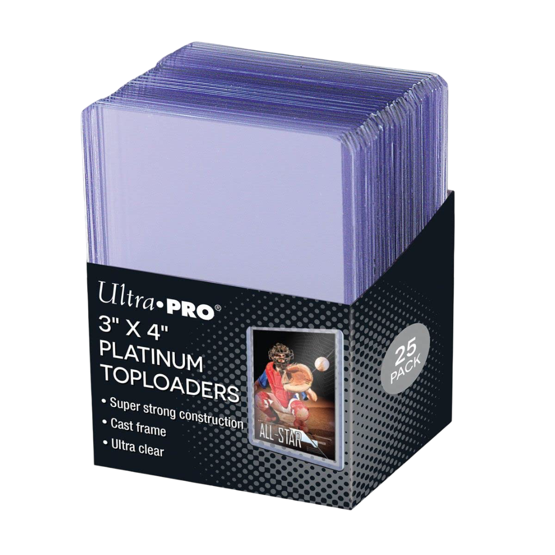 25 Ultra PRO Platinum 35pt Toploaders 3x4 Card Topload Holders Toploader Loaders